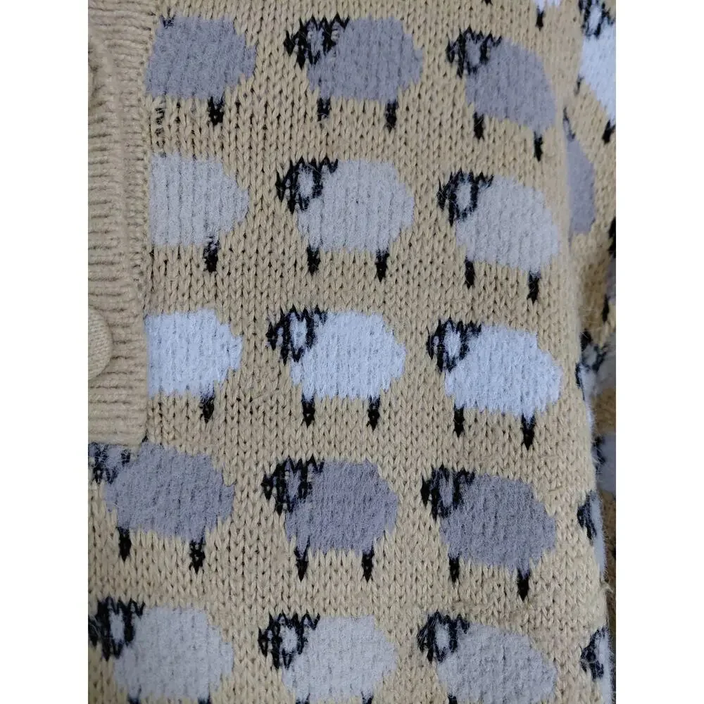 Zara Tan Animal Print Pullover Sweater Women Size M